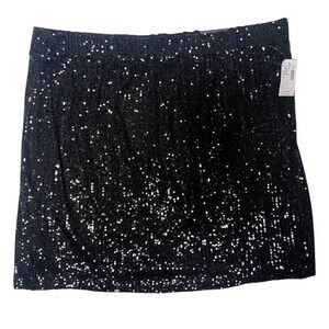 Maurice's Black Sequin Mini‎ Skirt Women's 1X